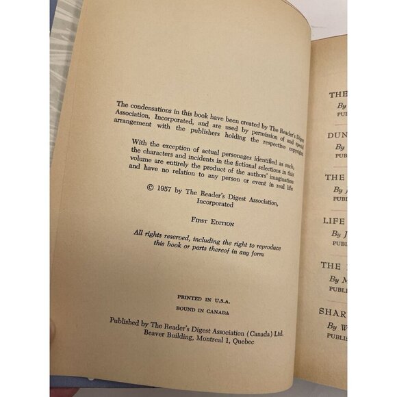 Readers Digest Condensed Books Vol 1 1958 Winter Selections HC - Near Mint - Picture 4 of 7